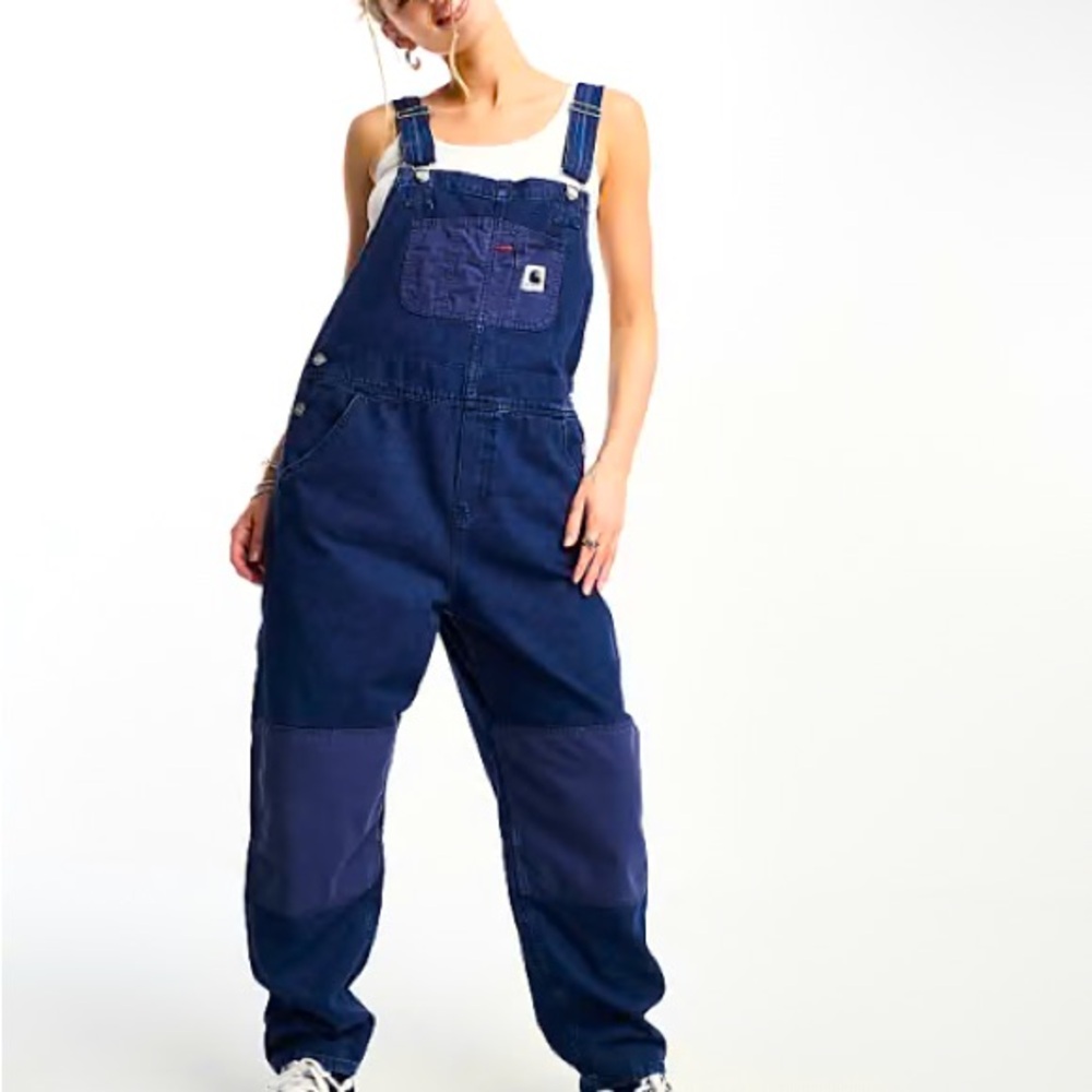 Carhartt WIP Alma bib overalls stone-wash blue sz M